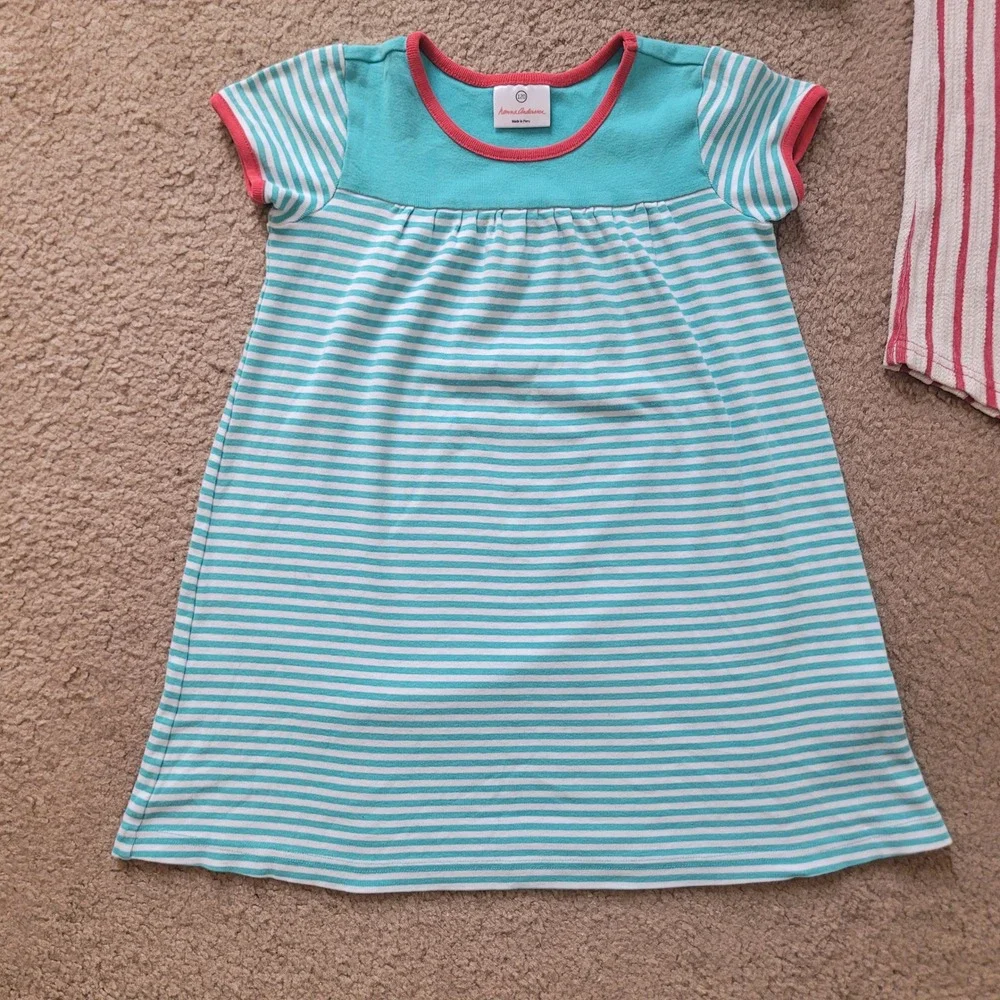 Hanna Andersson Girls Striped Bundle‎ 3pc Dresses Top Size 100 120